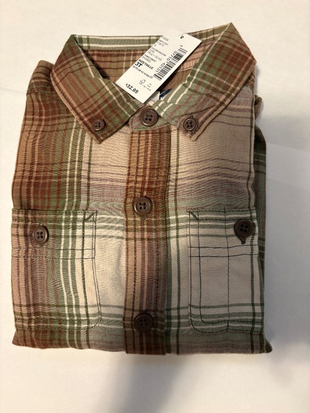 3T Flannel button down